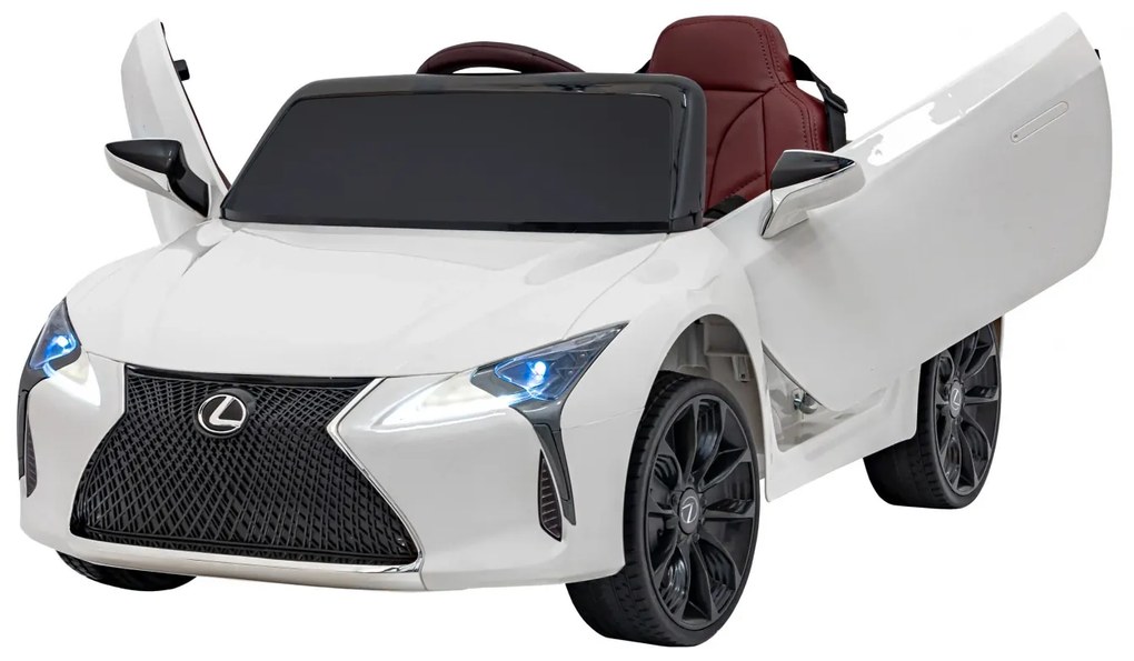 Carro elétrico para Crianças 12V Lexus LC500 Rodas de EVA, Assento de couro Branco