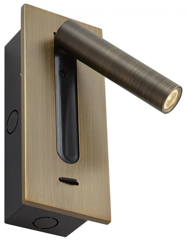 Candeeiro de Parede Moderno Bronze Escuro Incl. LED - Plaza Moderno