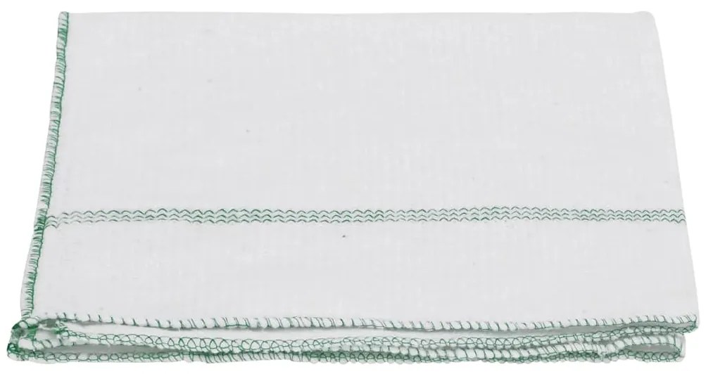 Panos de Limpeza 50 pcs 50x60 cm branco com riscas verdes