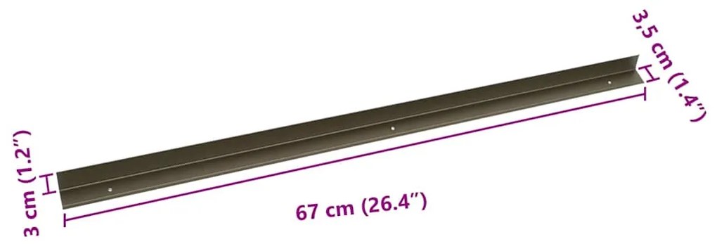 Perfis para degraus 30 pcs champanhe 67 cm Alumínio