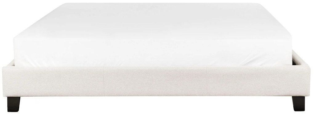 Cama de casal em tecido creme claro 180 x 200 cm ROANNE Beliani