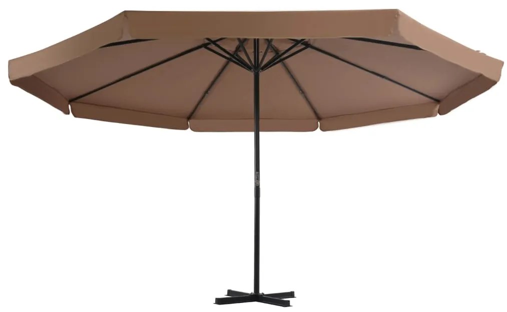 Guarda-sol de jardim com base portátil cinzento-acastanhado