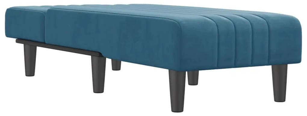 Chaise longue veludo azul