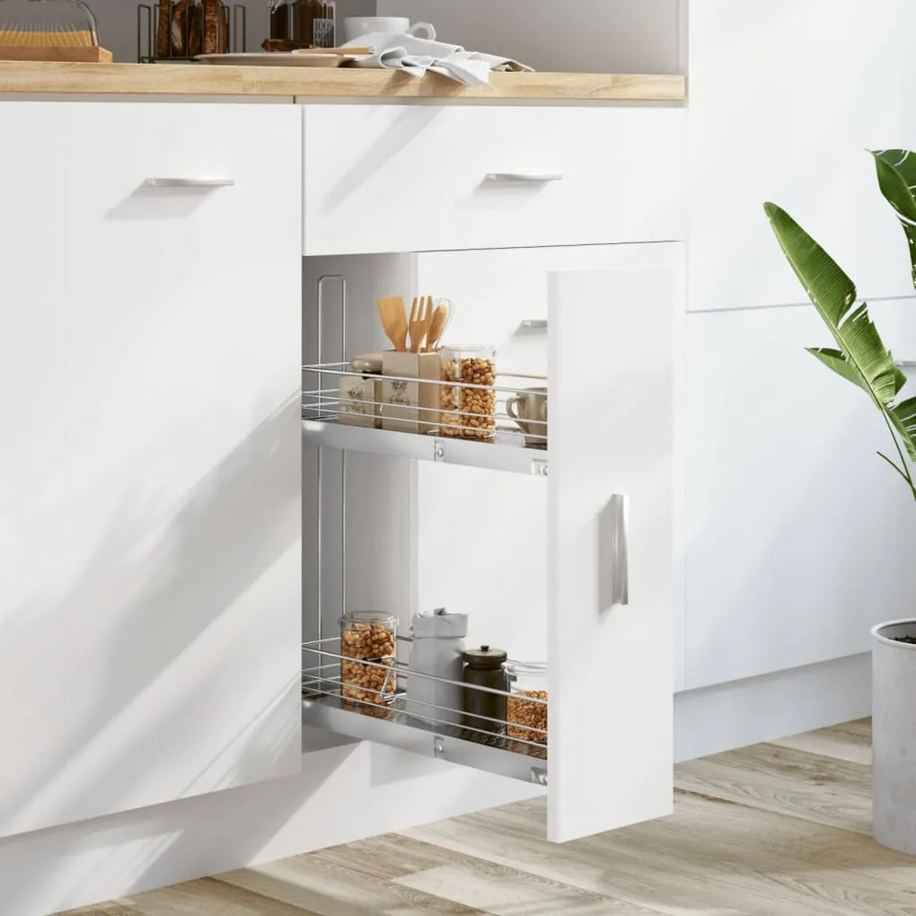 50971 vidaXL Unidade cestos p/ cozinha 2 pcs 47x15x54,5 cm arame prateado