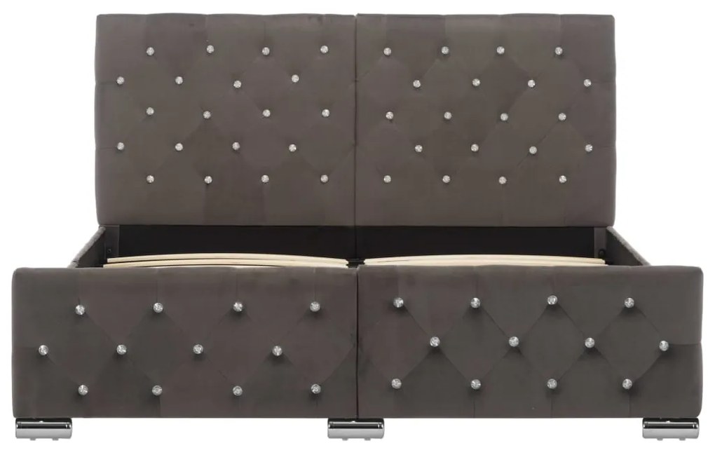 Estrutura de cama 140x200 cm veludo cinzento