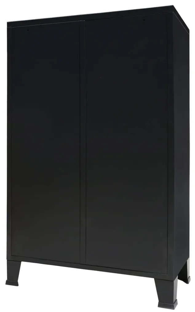 Roupeiro estilo industrial em metal 67x35x107 cm preto