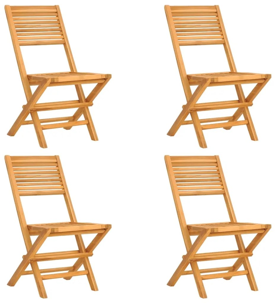5 pcs conjunto de jantar p/ jardim madeira de teca maciça