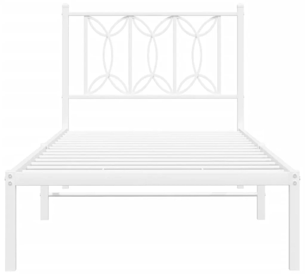 Estrutura de cama com cabeceira 80x200 cm metal branco