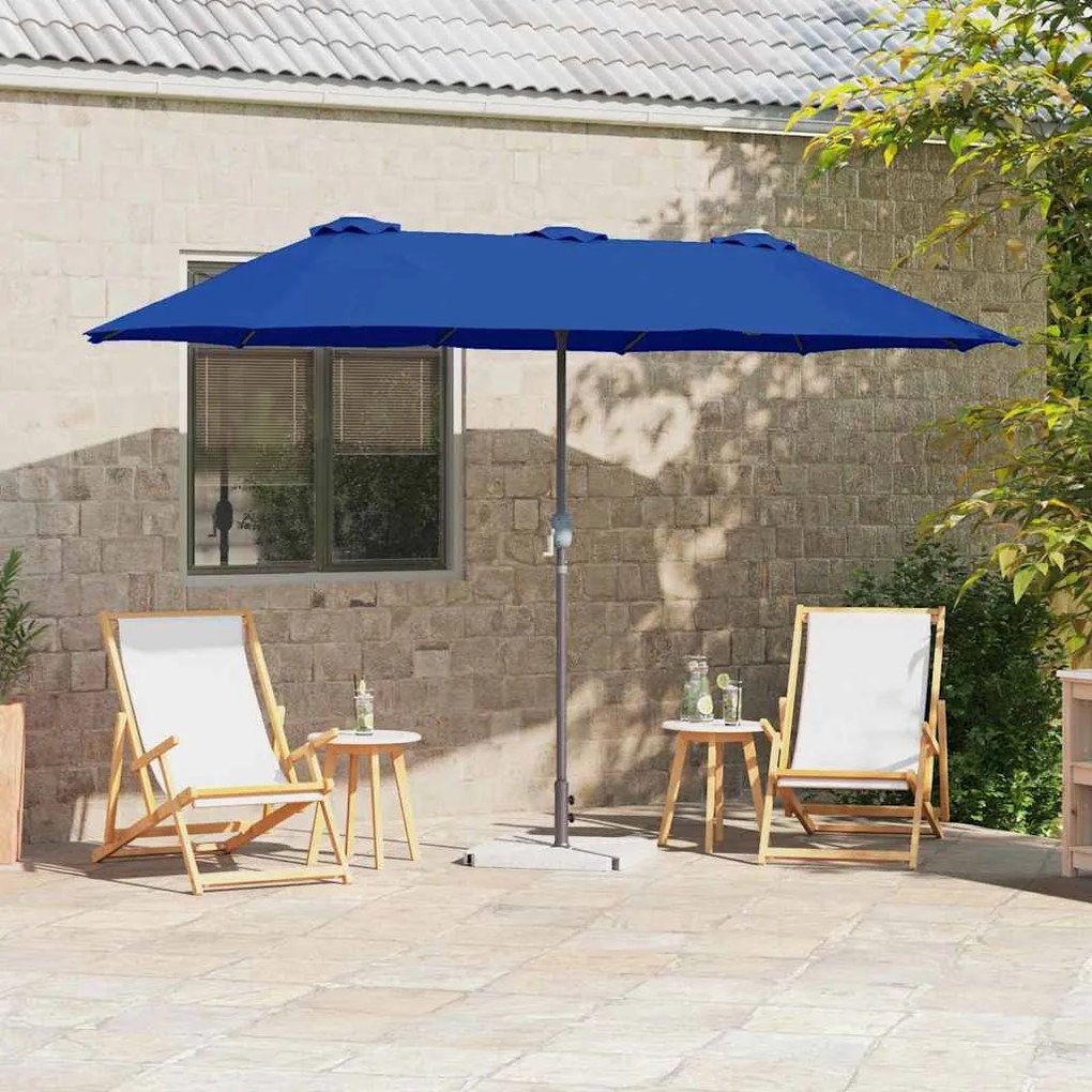 vidaXL Guarda-sol de Jardim Azul 380 x 196 x 235 cm