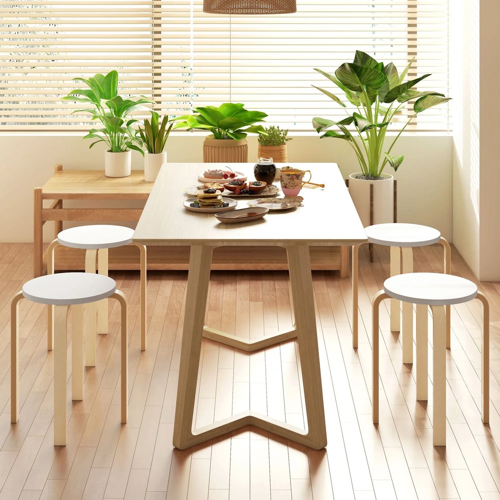 Bancos de Madeira Conjunto de 4 Bancos de Madeira Bancos Modernos Redo