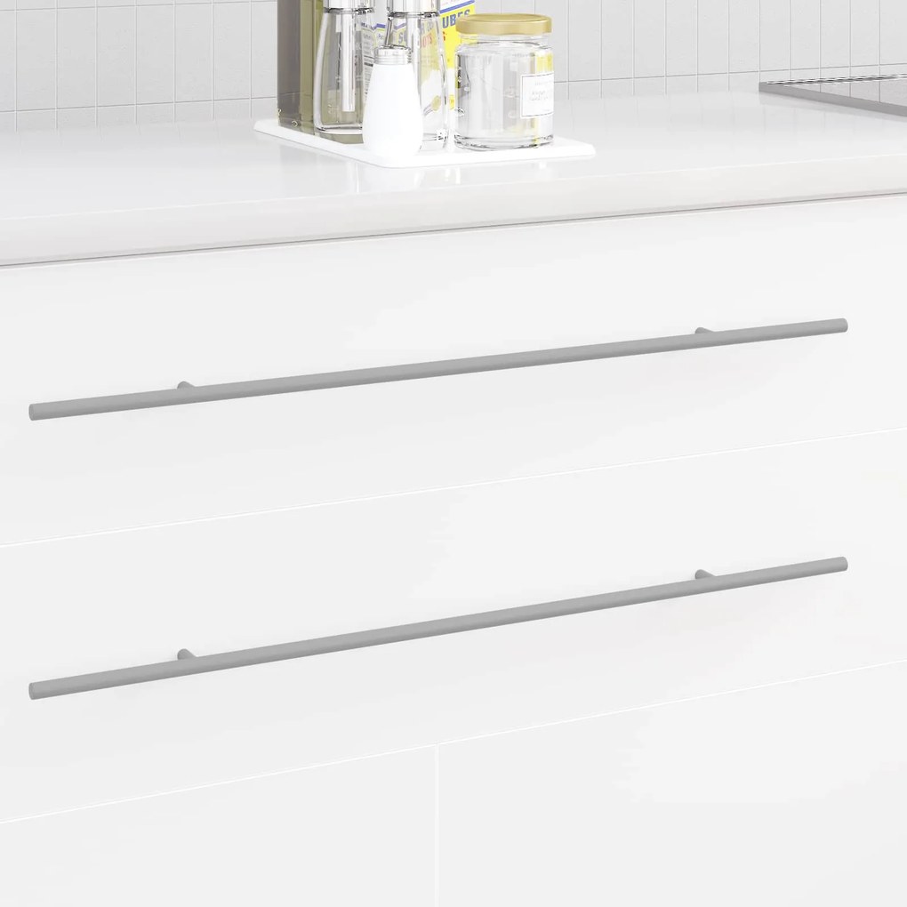 vidaXL Maçaneta de Armário 12 pcs Prateado 700mm Aço inoxidável