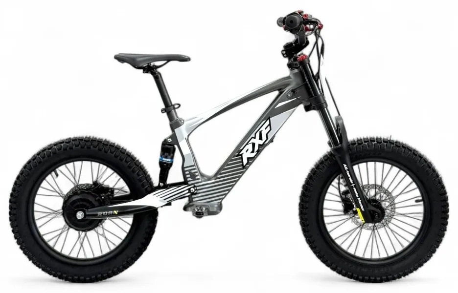 Bicicleta elétrica infantil 500W Roan RXF Evo Racing 18" Cinzenta