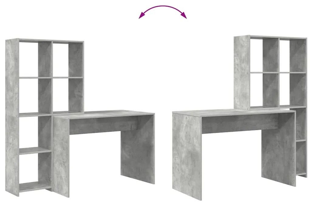Mesa Cinzento cimento 138.5 x 55 x 143 cm Madeira processada