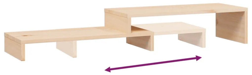 Suporte para monitor (52-101)x22x14 cm madeira de pinho maciça