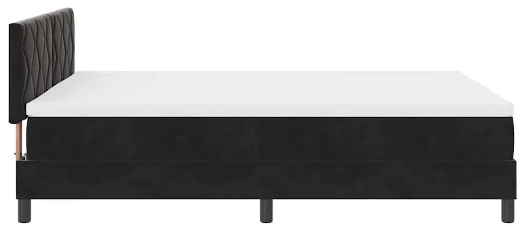 Cama Box com Colchão e LED preto 140x200 cm Veludo