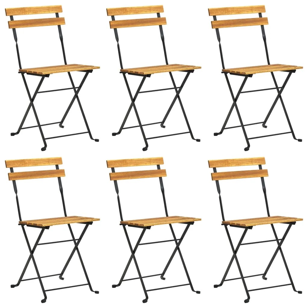 7 pcs conjunto dobrável de jantar p/ jardim acácia maciça