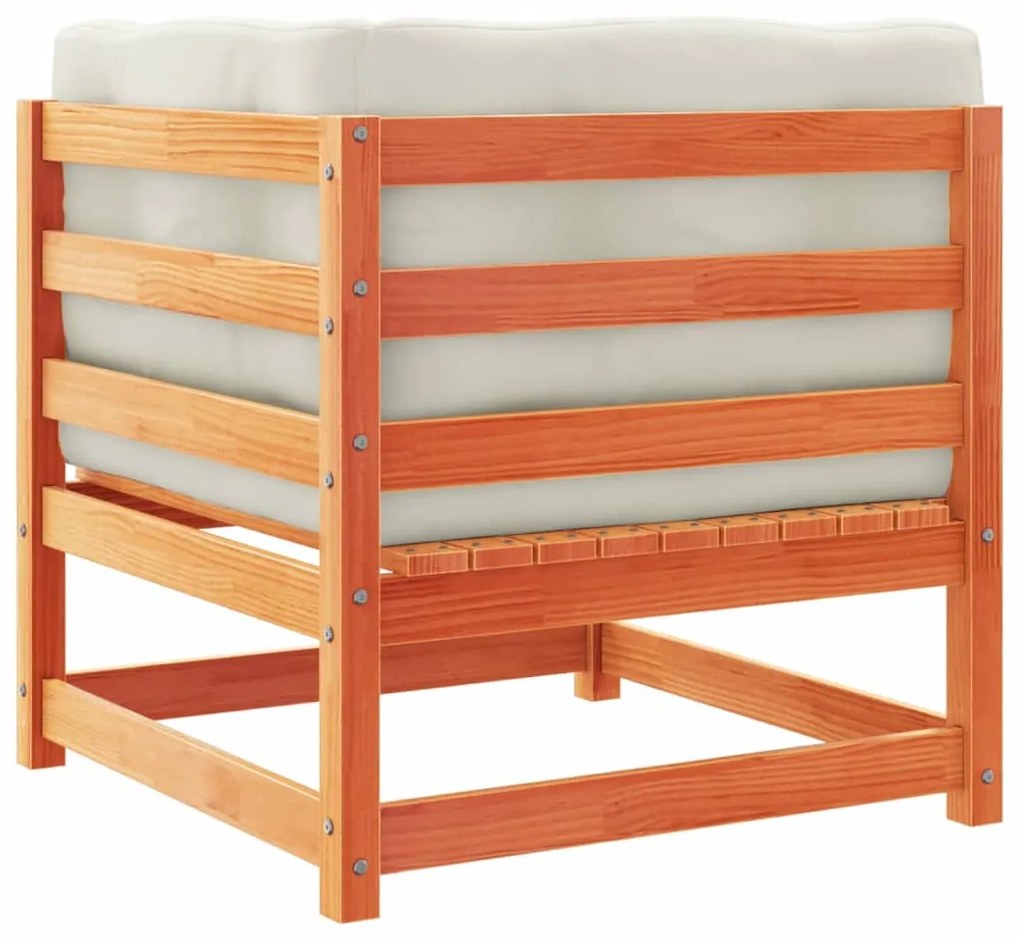 5pcs conj. sofás jardim + almofadões pinho maciço castanho-mel