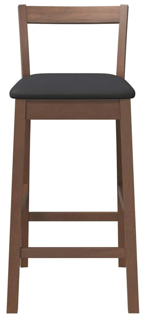 Bancos de bar com almofadões 2pcs madeira de seringueira maciça