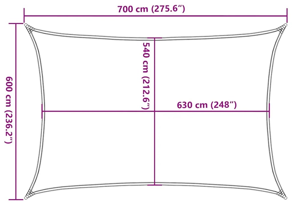 Para-sol estilo vela 160 g/m² 6x7 m PEAD castanho-acinzentado