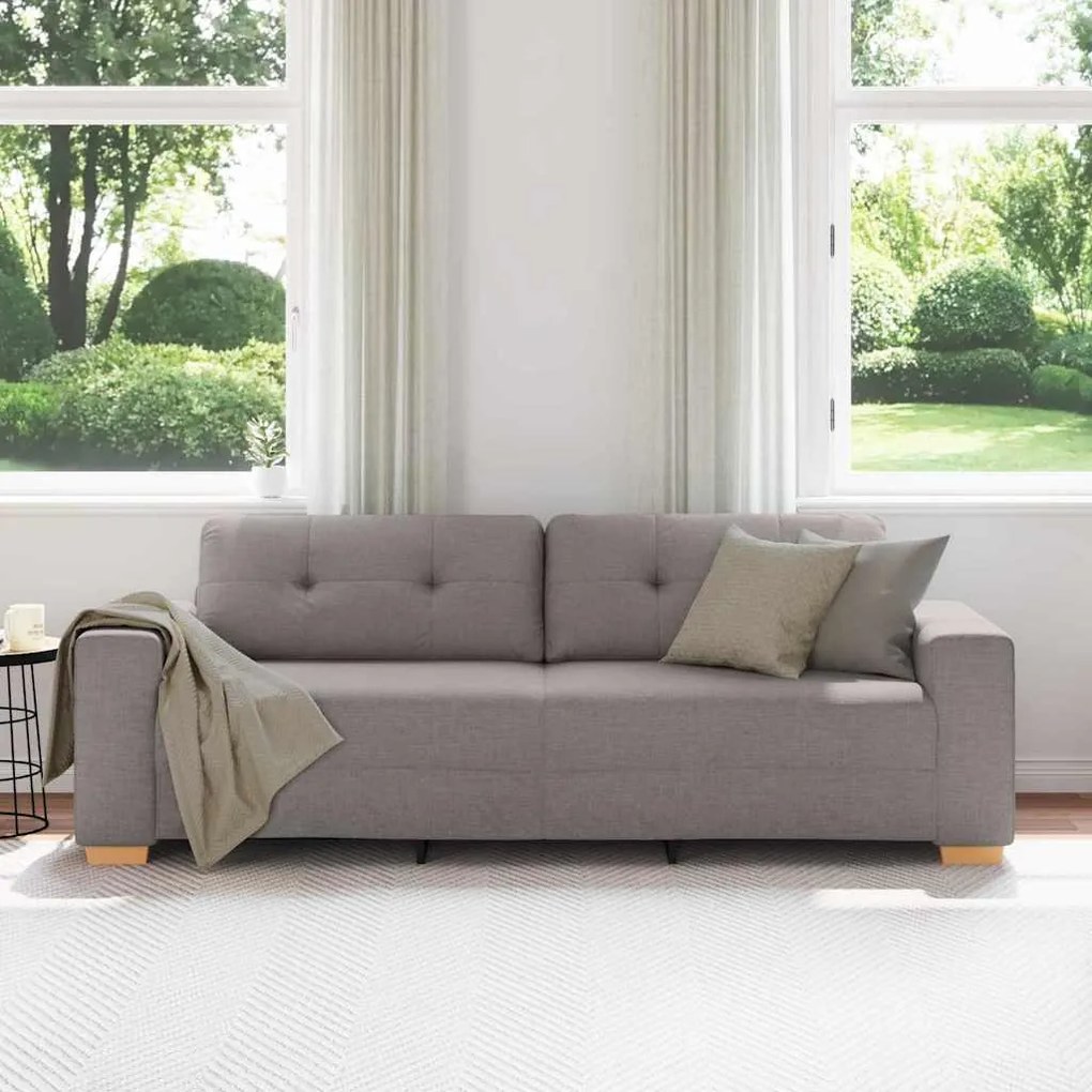 Sofá de 3 Lugares vidaXL Taupe 180 cm em Tecido