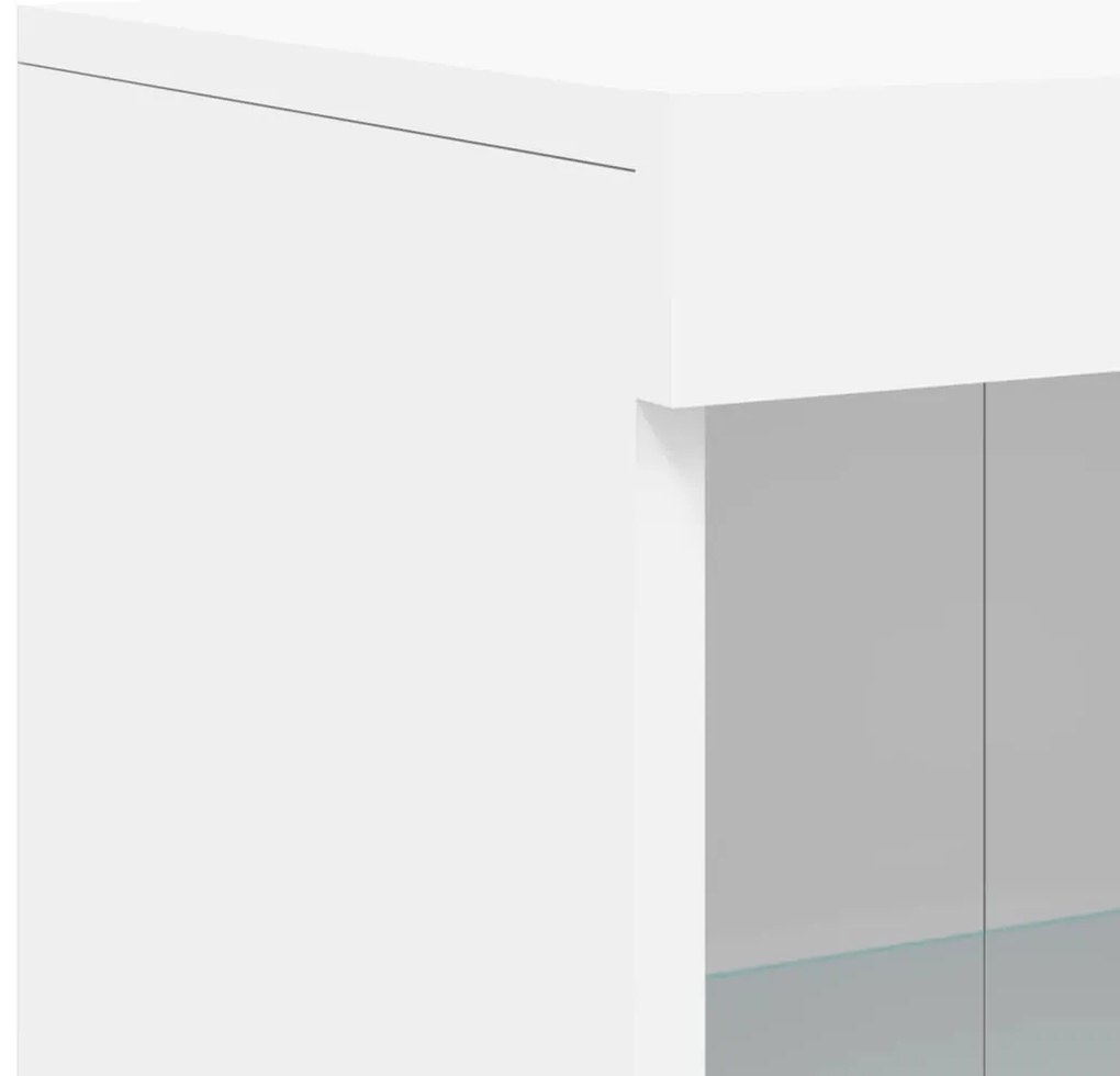 Aparador com luzes LED 162x37x100 cm branco
