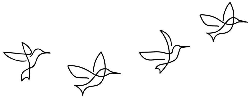 Acessório Decorativo de Parede Birds – Preto – 18x21 cm, 20x24 cm, 20x