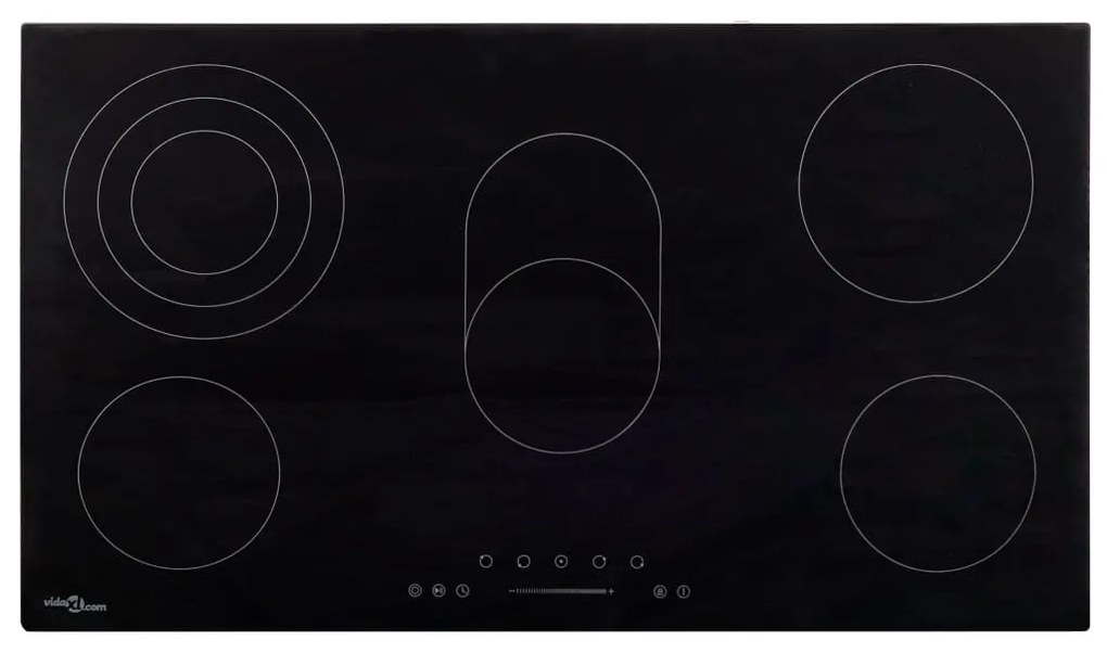 51440 vidaXL Placa de cerâmica com 5 discos ecrã tátil 8500 W 77 cm