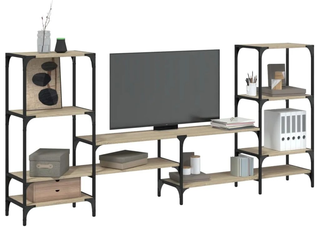 vidaXL Armário TV 206,5x28,5x95cm derivados de madeira carvalho sonoma