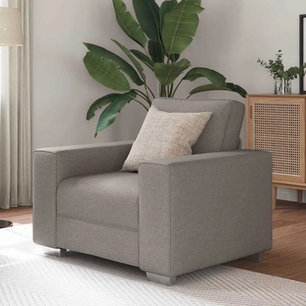 vidaXL Poltrona em Taupe - 59 cm Tecido