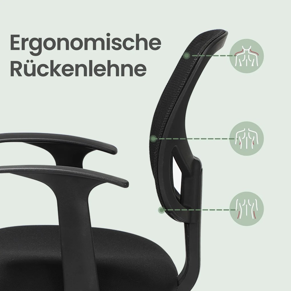 Cadeira escritório giratória com apoio para os pés 64 x 64 x (102,2-120,2) cm Preta