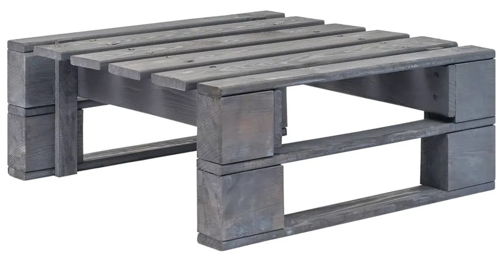 vidaXL Otomana de paletes para jardim madeira cinzento