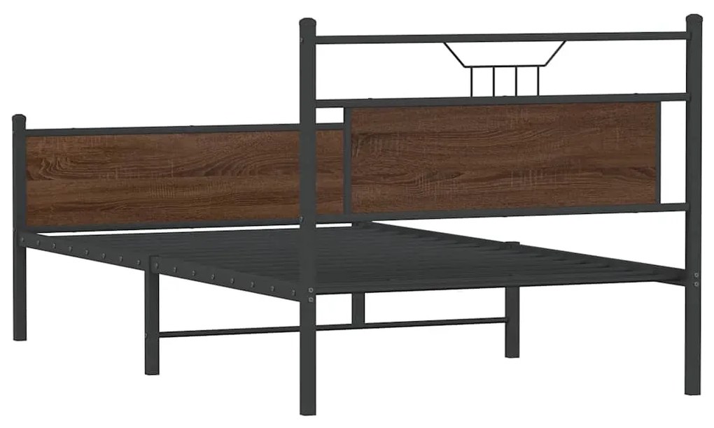 Estrutura de cama sem colchão 107x203 cm carvalho castanho