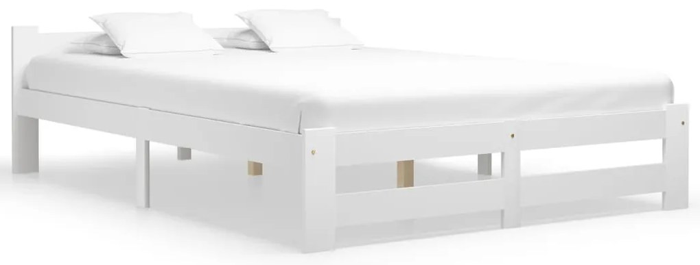 Estrutura de cama 180x200 cm pinho maciço branco