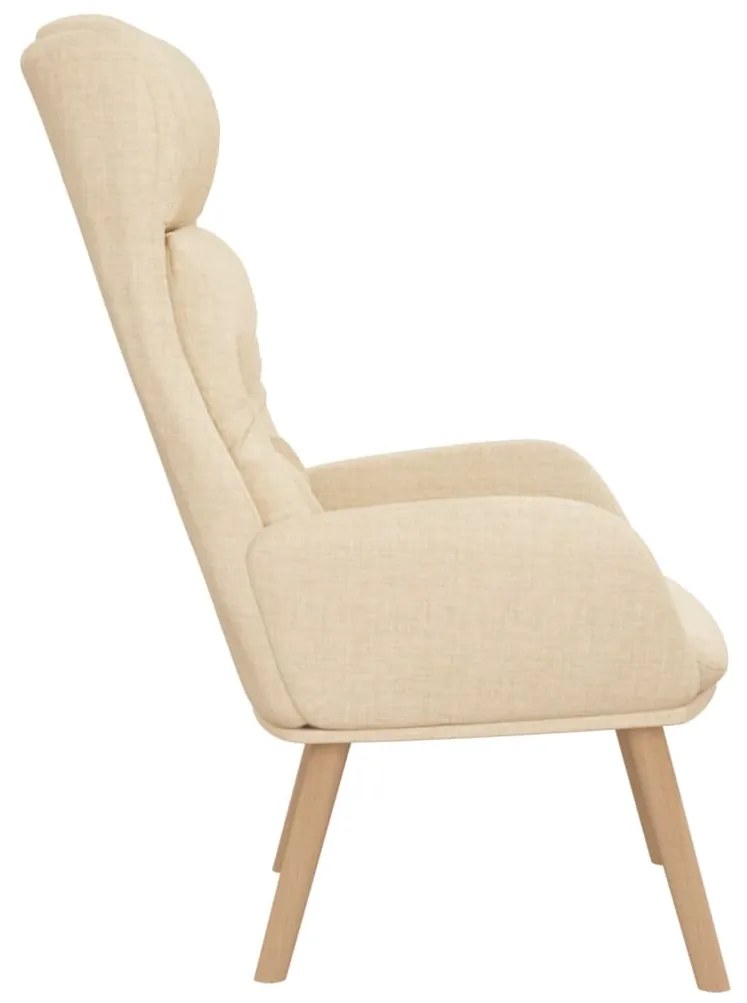 Poltrona Kai de Descanso em Tecido - Cor Creme - Design Nórdico