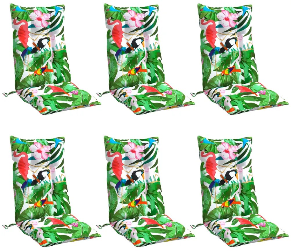 Almofadões p/ cadeira encosto alto 6 pcs tecido oxford multicor