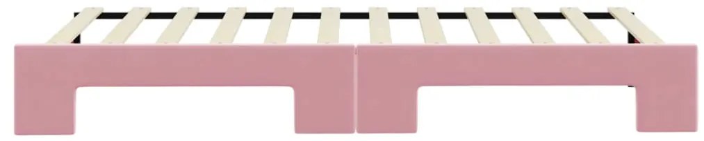Sofá-cama com gavetão 80x200 cm veludo rosa