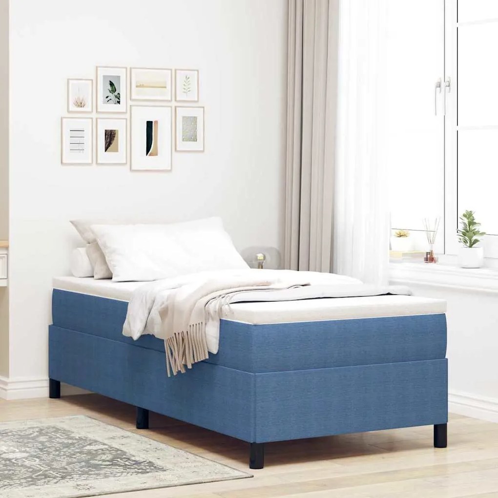 vidaXL Cama Box Azul 90 x 190 cm Veludo
