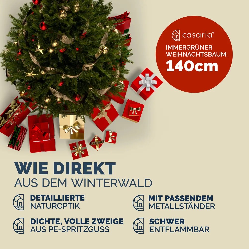 Árvore de Natal artificial Ø48 x 140 cm Verde