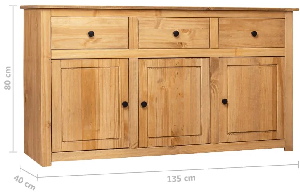 Aparador 135x40x80 cm pinho maciço panama