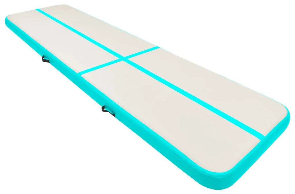 Colchão de ginástica insuflável c/ bomba 700x100x15cm PVC verde