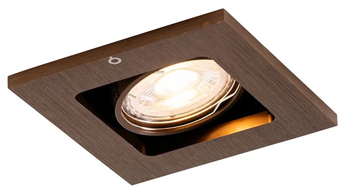 LED Foco embutido inteligente bronze escuro giratório e inclinável Incl. Wifi GU10 50mm - Qure Design