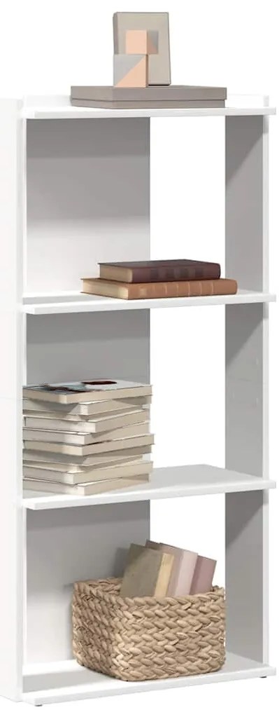 Estante 3-Tier Branco 60x30x120 cm Madeira Engenheirada