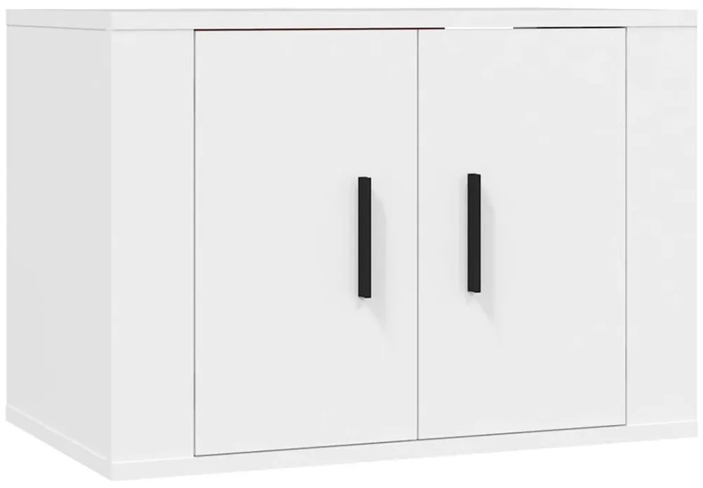 Conjunto móveis de TV 3 pcs madeira processada branco