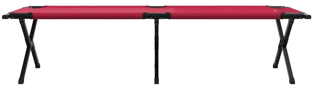 Camas dobráveis 2 pcs com bolsa Vermelho 600D Tecido Oxford
