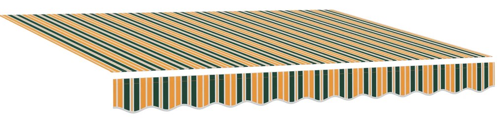 Toldo Retrátil Manual vidaXL Verde e Amarelo 350x250 cm