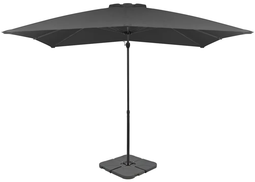Guarda-sol de jardim com base portátil antracite