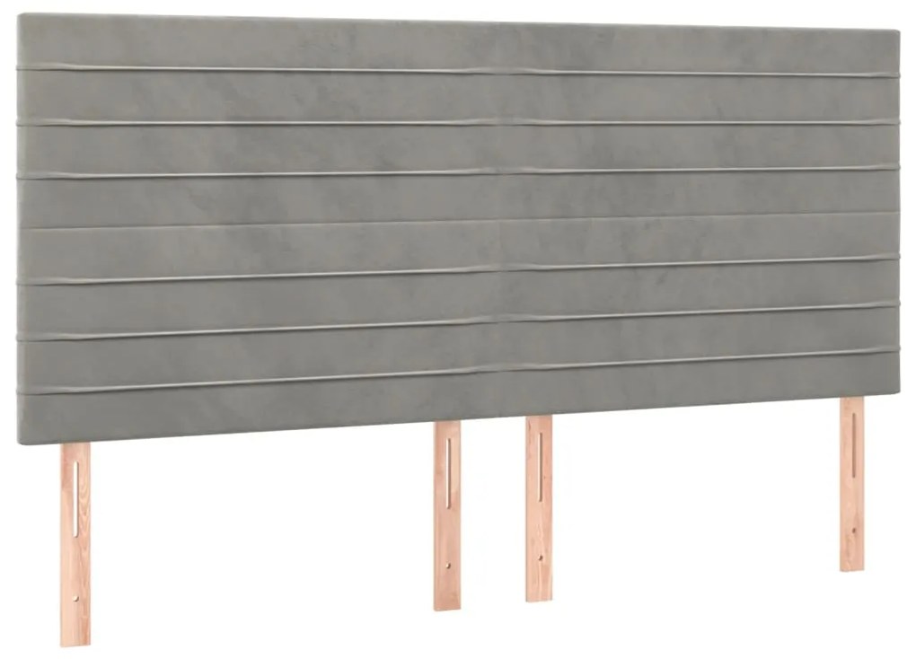 Estrutura de cama sem colchão 160x200 cm veludo cinzento-claro