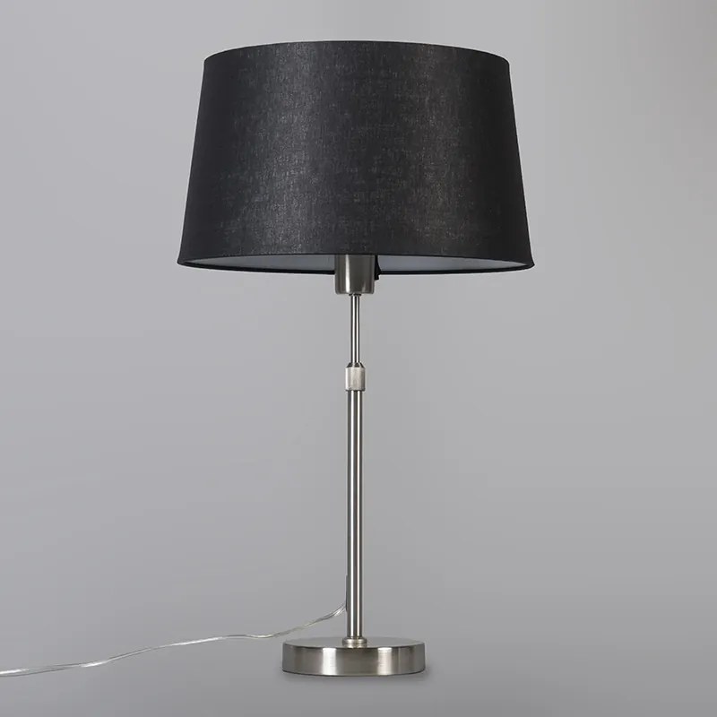 Candeeiro de mesa em aço com cúpula preta 35 cm ajustável - Parte Design,Moderno