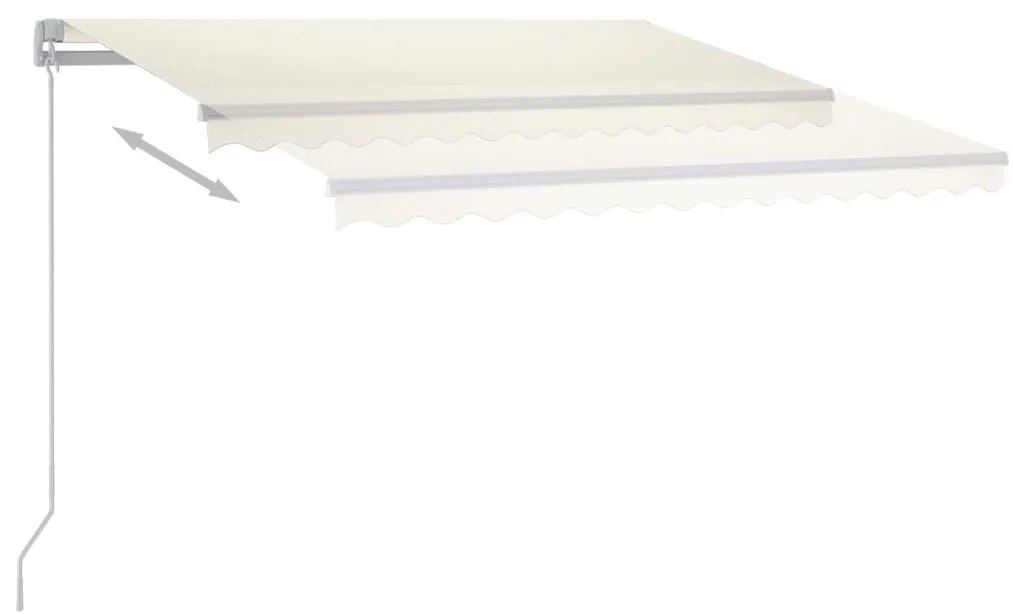 Toldo retrátil manual com LED 300x250 cm cor creme