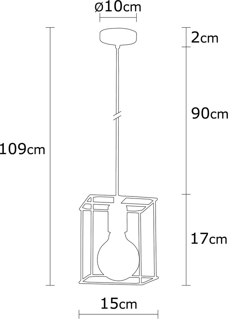 Candeeiro de Teto Selimiye – Preto – 15 cm x 109 cm